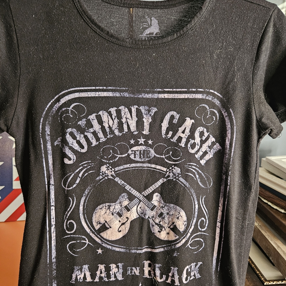 Johnny Cash Black Graphic T-Shirt